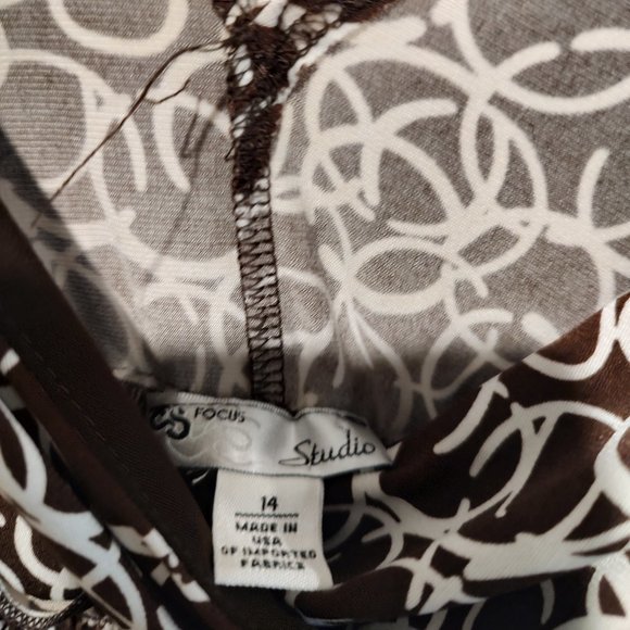 Enfocus Studios Brown and White Bubble Pattern Dress - Picture 2 of 2